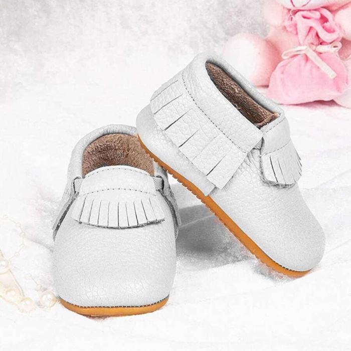 Ella Bonna Bebek Ayakkabısı Hakiki Deri Mokasen Beyaz 21