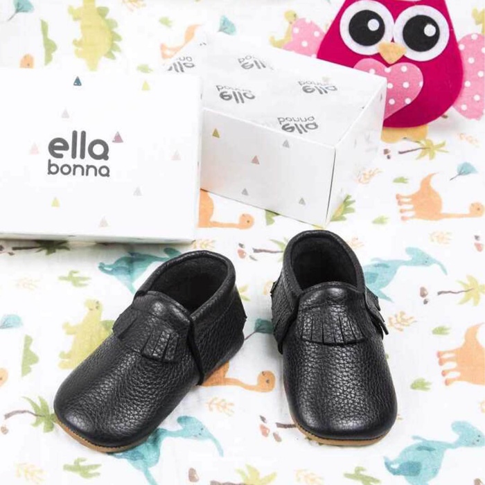 Ella Bonna Bebek Ayakkabısı Hakiki Deri Mokasen Siyah 21