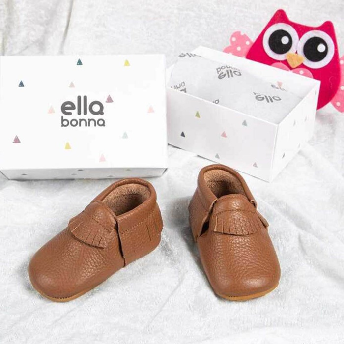 Ella Bonna Bebek Ayakkabısı Hakiki Deri Mokasen Taba 22