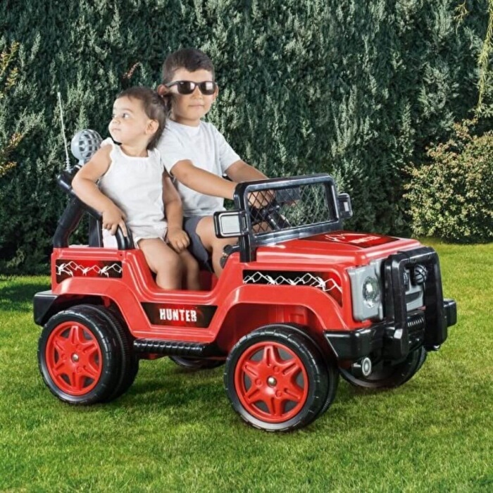Dolu Hunter Akülü Araba Jeep Uzaktan Kumandalı Kırmızı 12 Volt