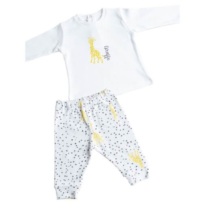 Tiffany 2li Takım Giraffe Theme Ekru 9-12 Ay
