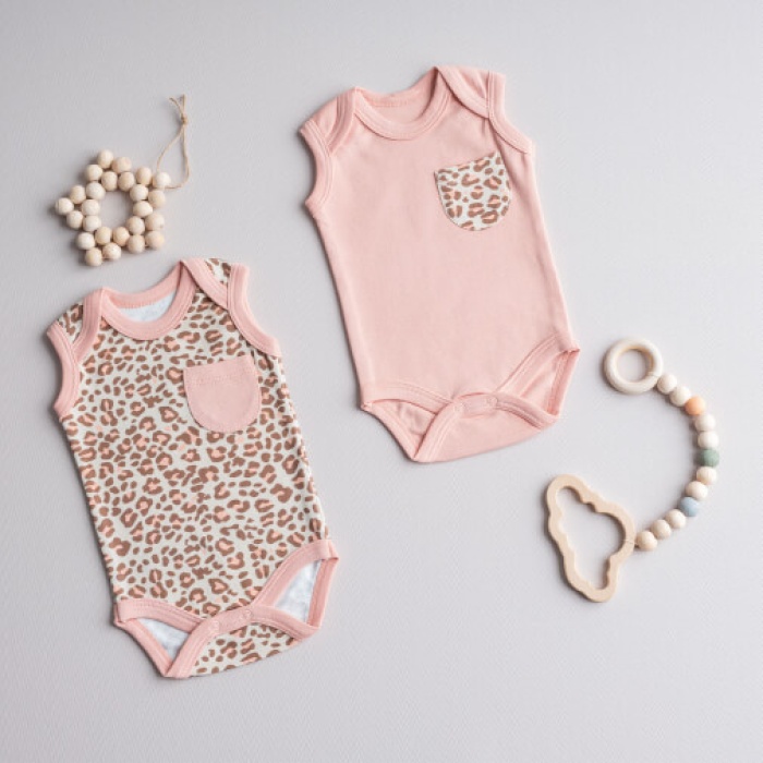 Tiffany Body Kısa Kol 2li Leopard Theme 9-12 Ay