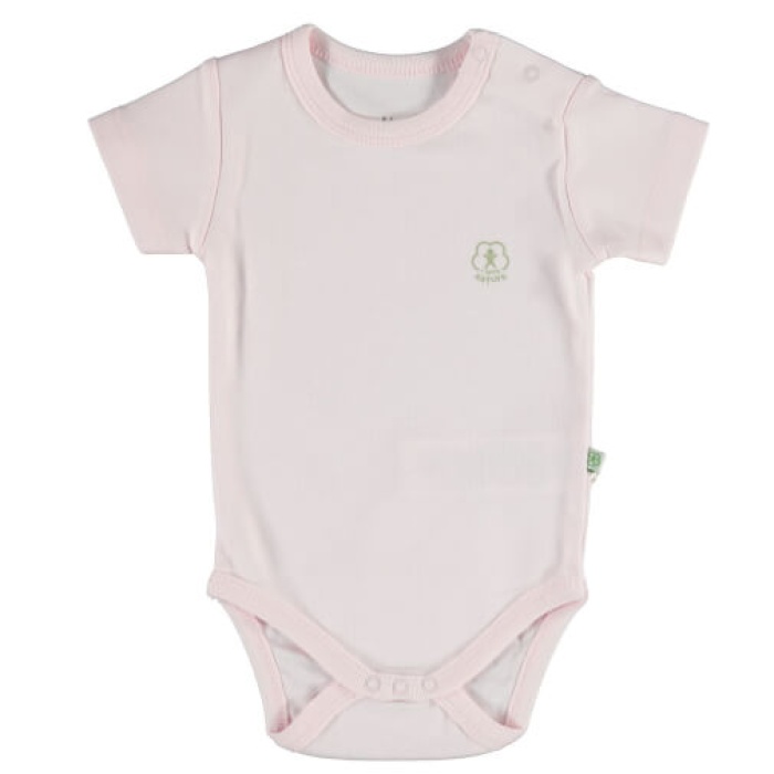 Bibaby Organik Body Kısa Kol Basic Nature Pembe 0-3 Ay