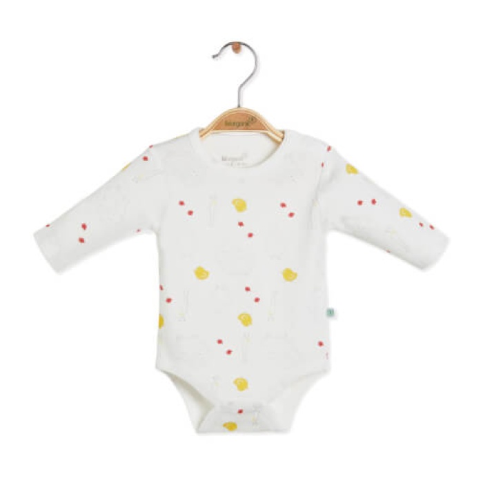 Bibaby Organik Body Moons Live Sarı - Gri Melanj 12-18Ay