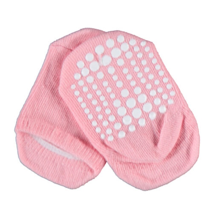 Bibaby Organik Çorap Soket Kaymaz Taban Points Pembe 6-12 Ay