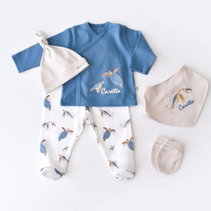 Bibaby Organik Hastane Çıkışı 5li Caretta In Live İndigo 0-3 Ay