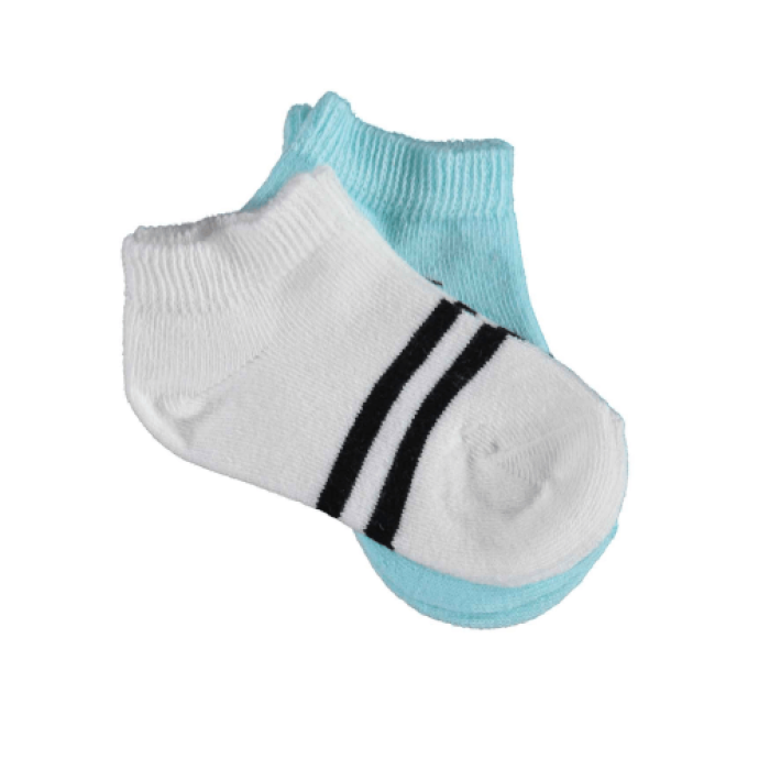 Bibaby Organik Patik Çorap 2li Çizgili Ekru 3-4Yaş