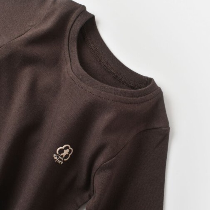 Bibaby Organik Sweatshirt Little Basic Kahverengi 5 Yaş