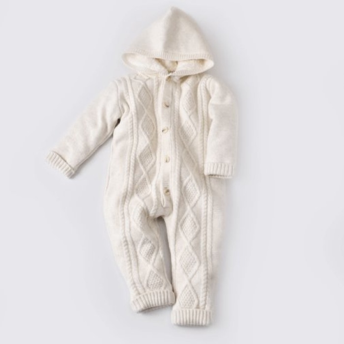 Bibaby Tulum Triko Welsoft Desenli Ekru 6-9 Ay