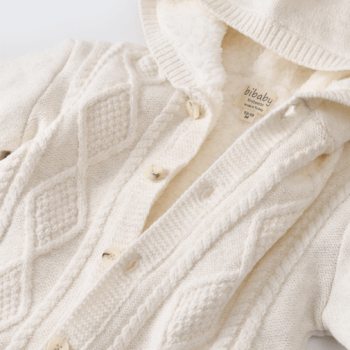 Bibaby Tulum Triko Welsoft Desenli Ekru 6-9 Ay