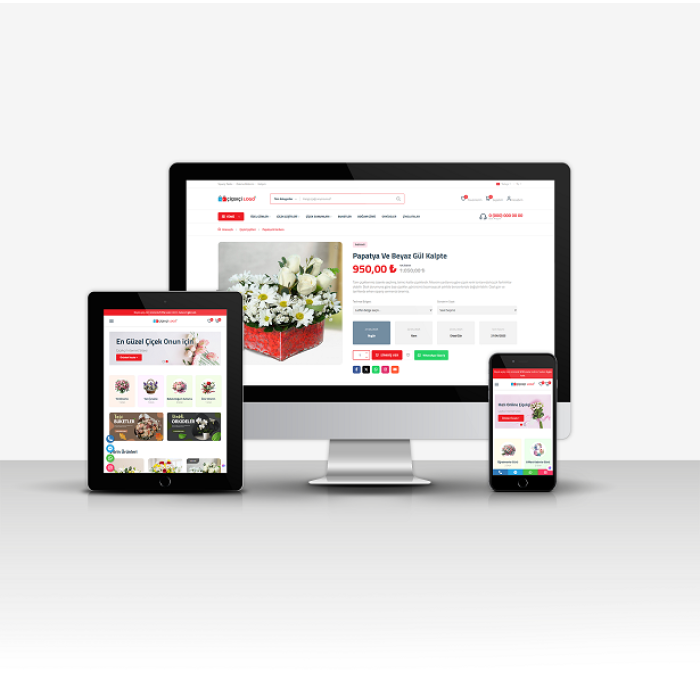 Çiçekçi İnternet Sitesi (GELİŞMİŞ E-TİCARET MODÜLLÜ - Yeni Dil Sistemli)
