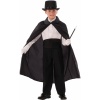 Sihirbaz Pelerini 90 cm ve Sihirbaz Şapkası Siyah Renk Çocuk Boy