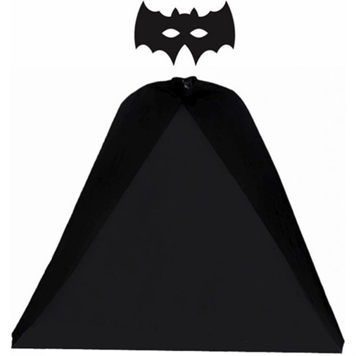 Batman Pelerini ve Maske Seti Çocuk Boy - Yarasa Pelerin ve Maske Seti 90 cm