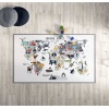 Evmila İskandinav Dünya Haritası Desen Halı Modeli