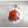 Evmila Basketbol Desenli Yuvarlak Halı Modeli