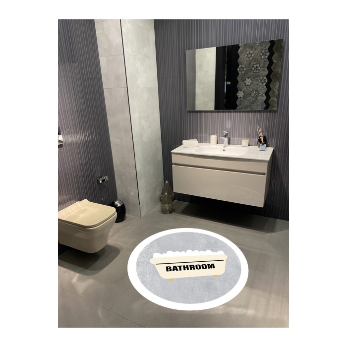 Evmila Bathroom Yazılı Banyo Seti