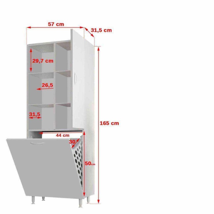 EVNOVİ EVN110 RÜZGAR SEPETLİ ÇAMAŞIR DOLABI