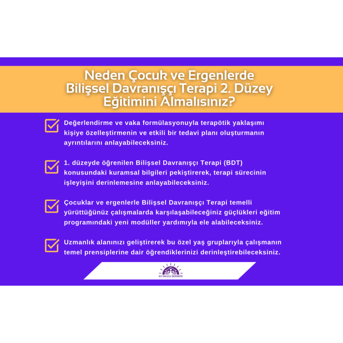 Çocuk ve Ergenlerde Bilişsel Davranışçı Terapi 2. Düzey Eğitim Programı