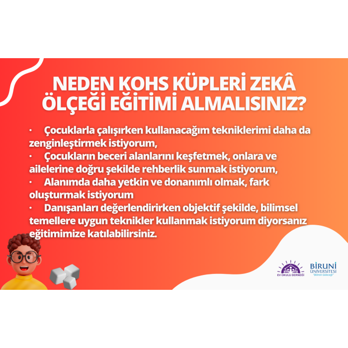 Kohs Küpleri Zekâ Ölçeği Uygulayıcı Eğitimi (Uygulayıcı Sertifikalı+Materyal Destekli / Kitabı)