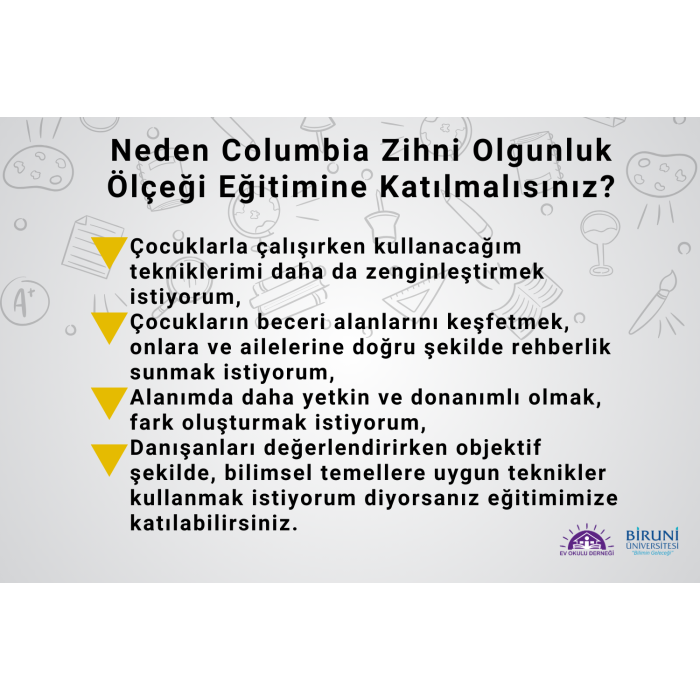 Columbia Zihni Olgunluk Ölçeği Uygulayıcı Eğitimi (Uygulayıcı Sertifikalı+Materyal Destekli / Kitabı )