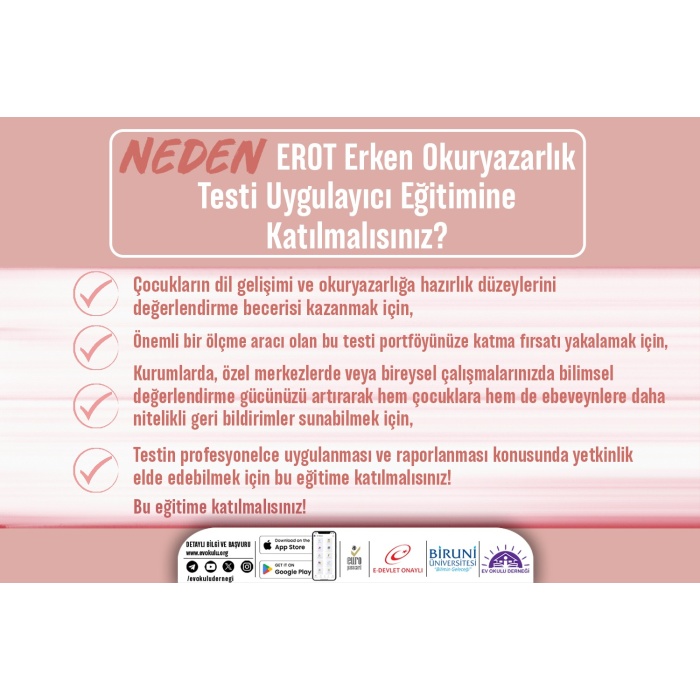 EROT Erken Okuryazarlık Testi Uygulayıcı Eğitimi