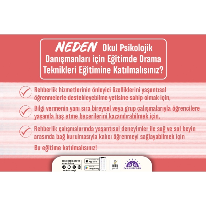 Okul Psikolojik Danışmanları için Eğitimde Drama Teknikleri Eğitimi