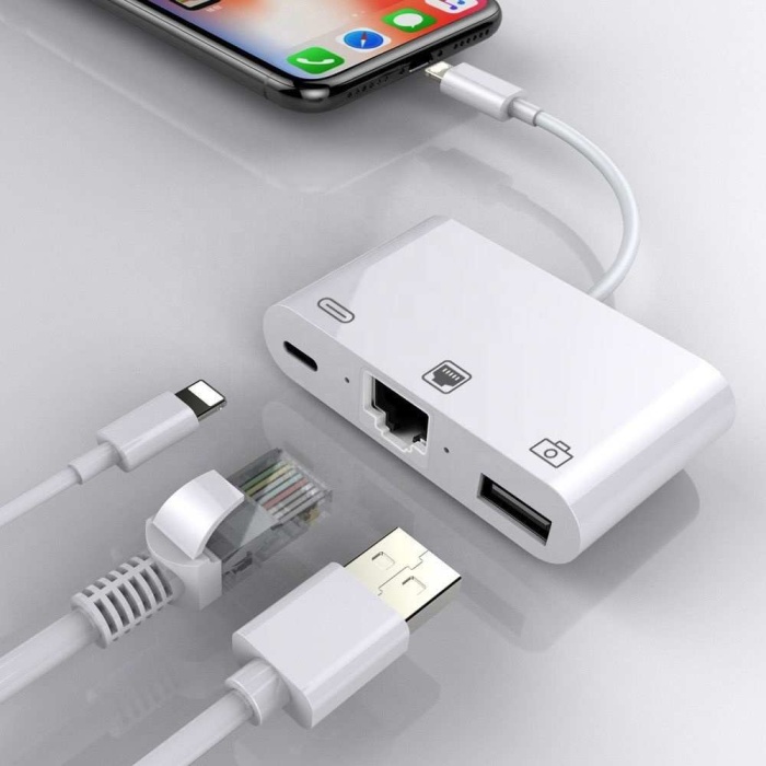 Apple iPhone/iPad Lightning To Ethernet RJ45 Dönüştürücü Adaptörü