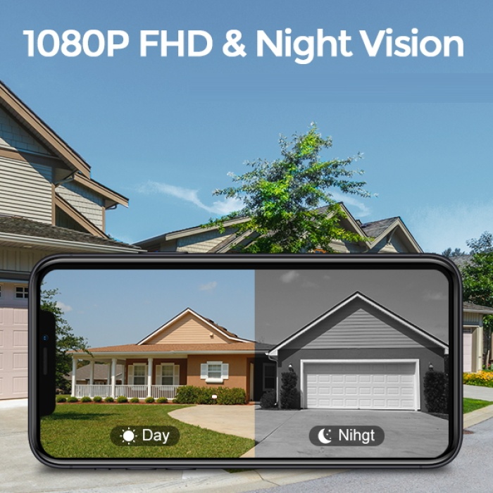4 Kameralı Set FullHD Sesli Kayıt (Dahili Mikrofon ve Hoparlör) Waterproof + 4x64GB MicroSD