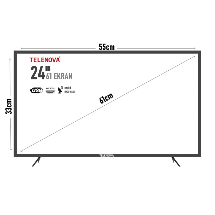 Telenova 24ND4001 24 61 Ekran Uydu Alıcılı HD Ready LED TV