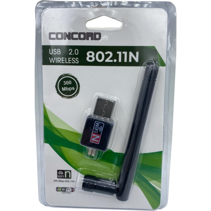 Concord USB Wifi 802.11 b/g/n W-2 300Mbps 2.4Ghz Antenli