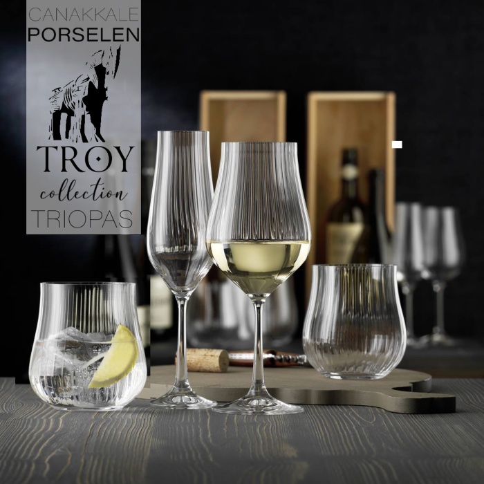 Çanakkale Porselen Troy Collection TRIOPAS 6lı Su Bardağı - 350ml