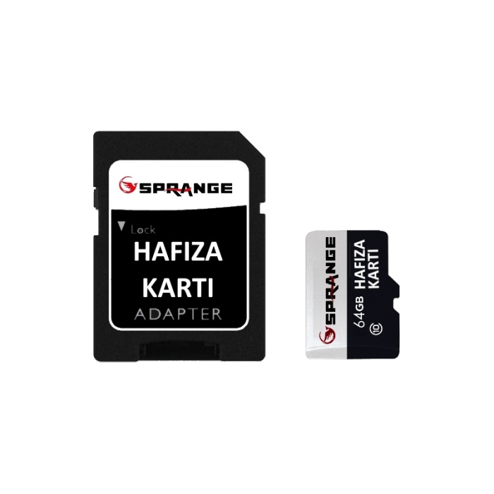 Sprange 64GB Hafıza Kartı 100MB/s Class 10 4K Video Kayıt