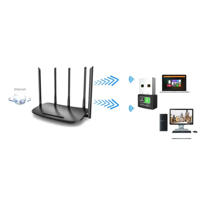 Concord W-5 300MBPS USB Wifi Alıcı+Bluetooth Adaptörü