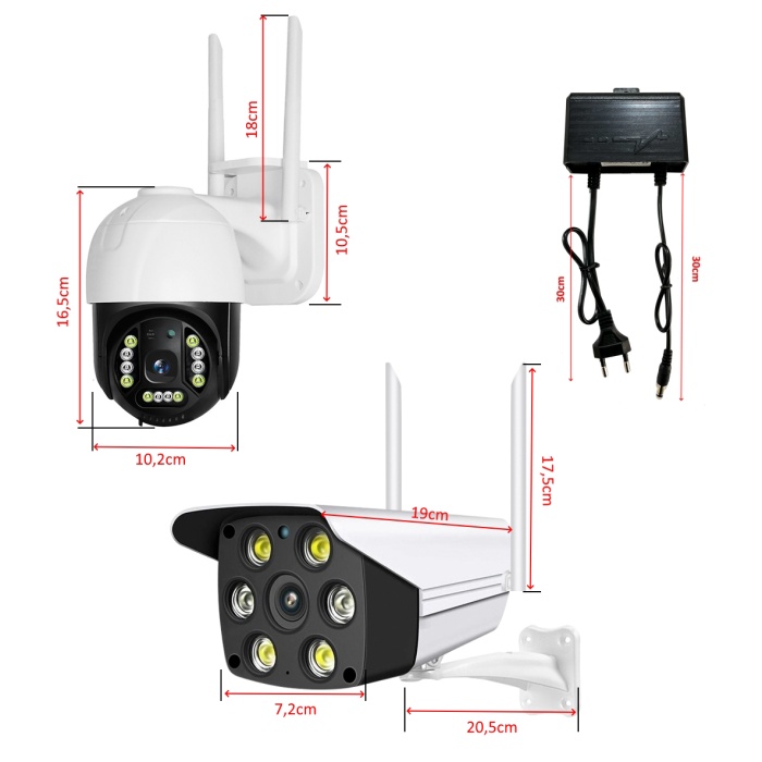 4 Kameralı Set FullHD Sesli Kayıt (Dahili Mikrofon ve Hoparlör) Waterproof + 4x64GB MicroSD