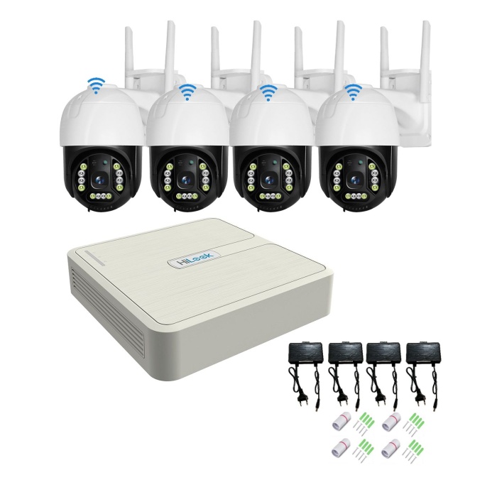 Güvenlik Kamera Seti Hilook NVR + 4 Hareketli (Motorlu) PT Kamera MPIA WiFi