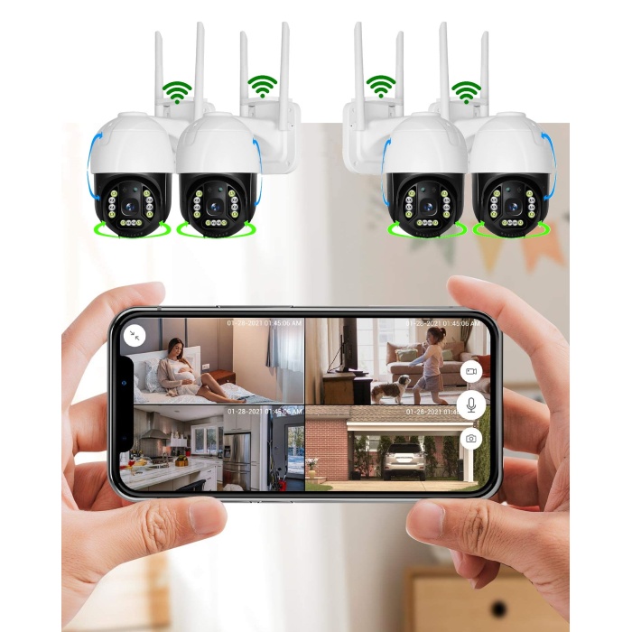 Güvenlik Kamera Seti Hilook NVR + 4 Hareketli (Motorlu) PT Kamera MPIA WiFi
