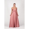 BEL DRAPE A KESİM SATEN ABİYE