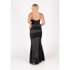 BEL DRAPE DETAYLI YIRTMAÇLI SATEN ABİYE