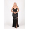 BEL DRAPE DETAYLI YIRTMAÇLI SATEN ABİYE