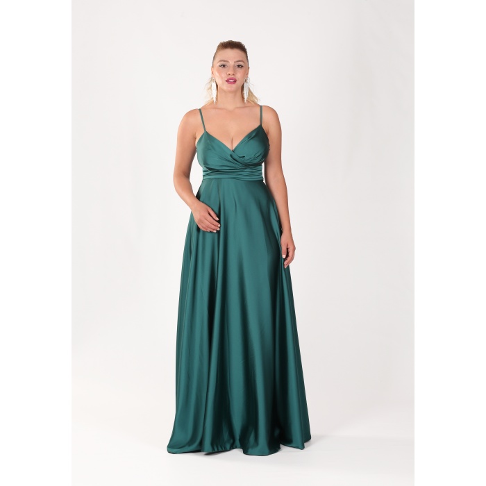 BEL DRAPE A KESİM SATEN ABİYE