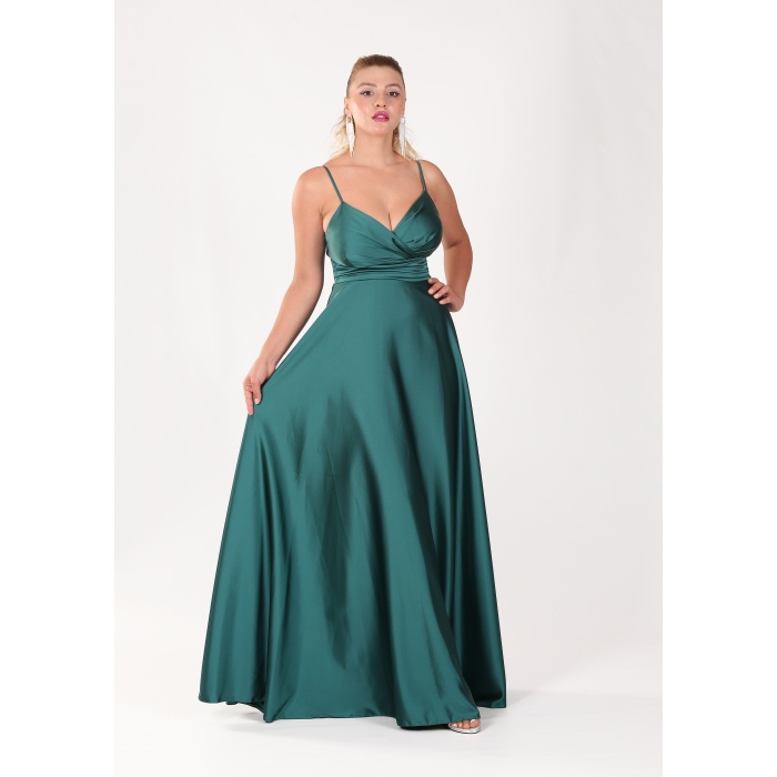 BEL DRAPE A KESİM SATEN ABİYE