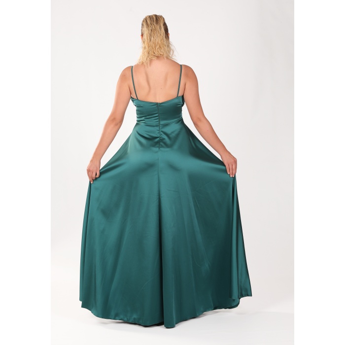BEL DRAPE A KESİM SATEN ABİYE