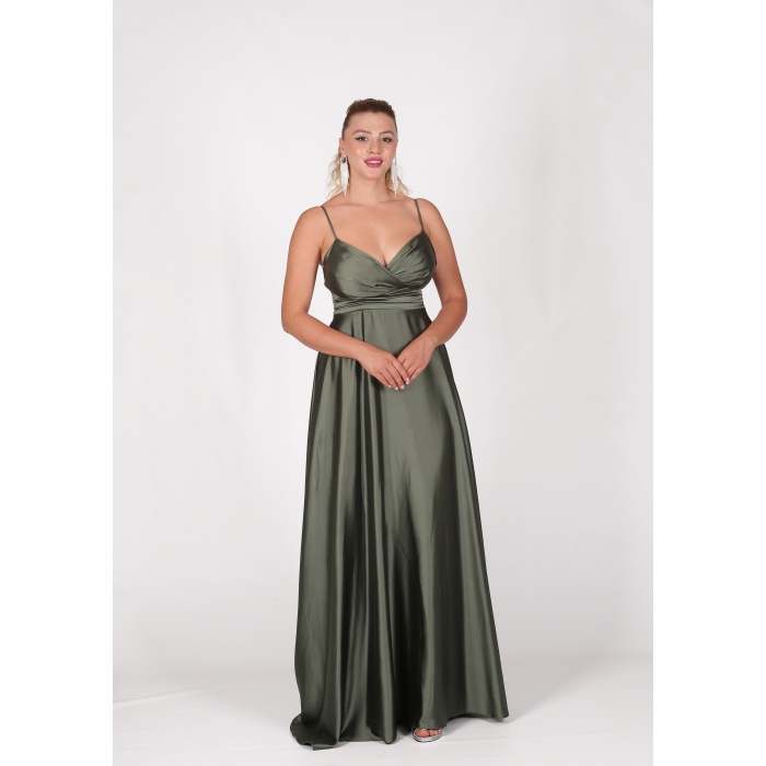 BEL DRAPE A KESİM SATEN ABİYE