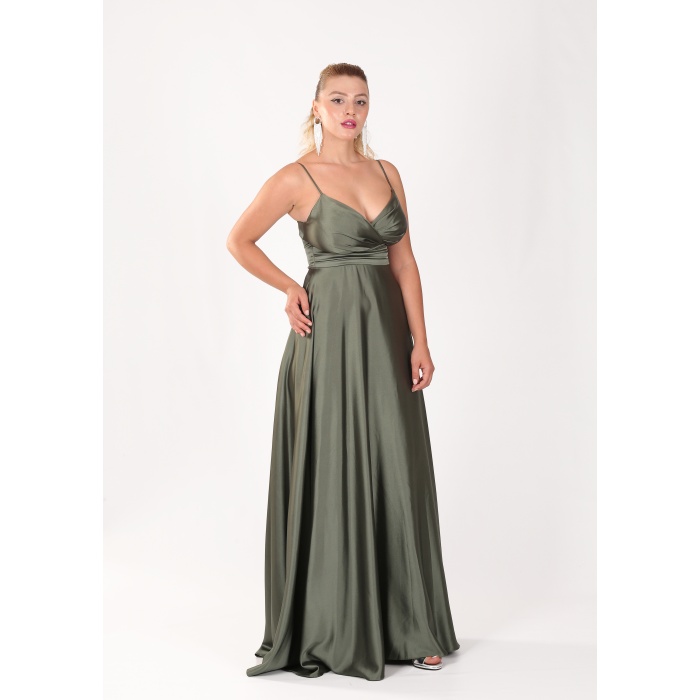 BEL DRAPE A KESİM SATEN ABİYE