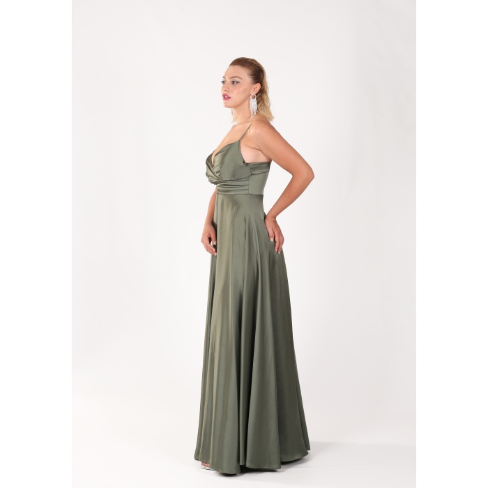 BEL DRAPE A KESİM SATEN ABİYE