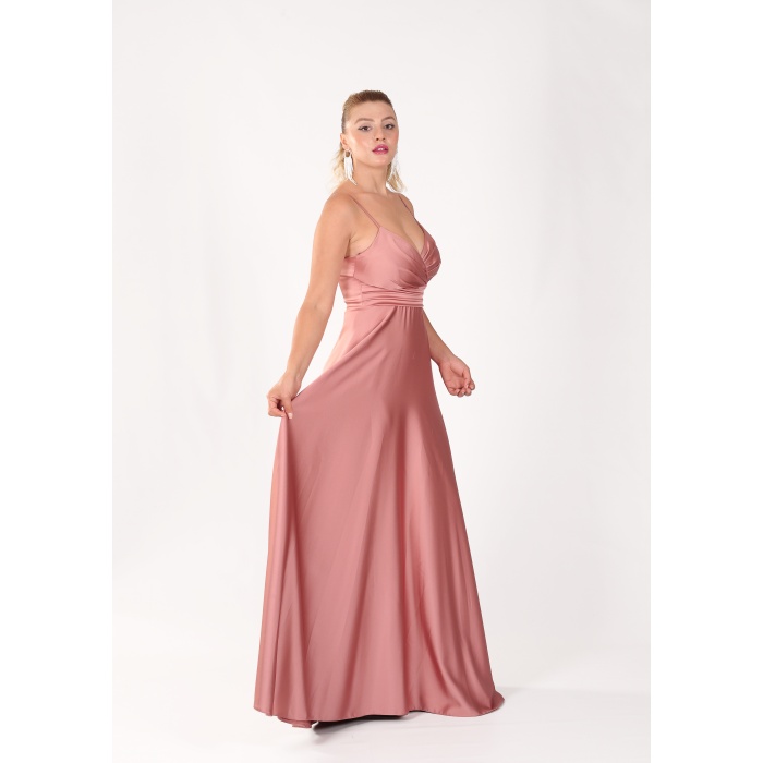 BEL DRAPE A KESİM SATEN ABİYE