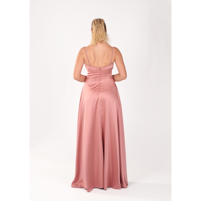 BEL DRAPE A KESİM SATEN ABİYE
