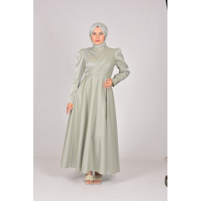 KOL DRAPE OMUZ TAŞLI ABİYE