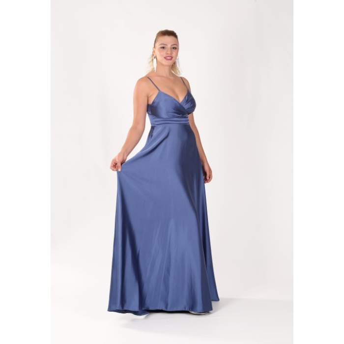 BEL DRAPE A KESİM SATEN ABİYE