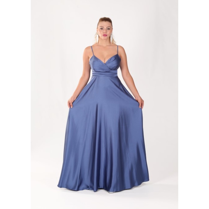 BEL DRAPE A KESİM SATEN ABİYE